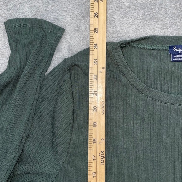 Splendid Olive Green‎ Ribbed Long Sleeve Top Womens XL/EG Casual Tee - Picture 5 of 8
